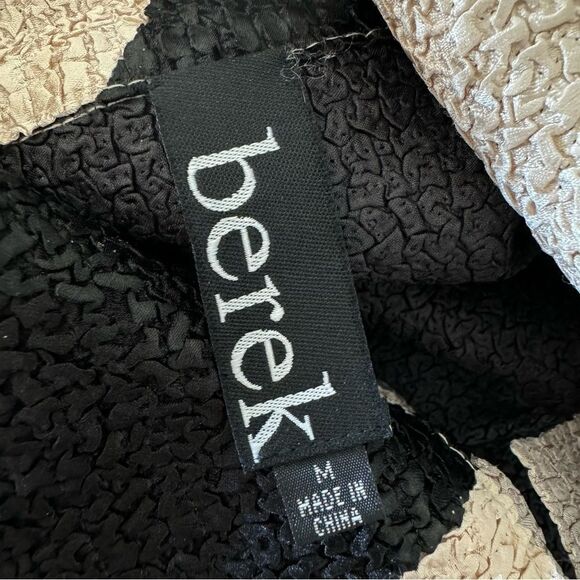 Berek Artistic Textured Abstract Pebbles Jacket Cardigan Cream Black M Like New - Picture 12 of 14